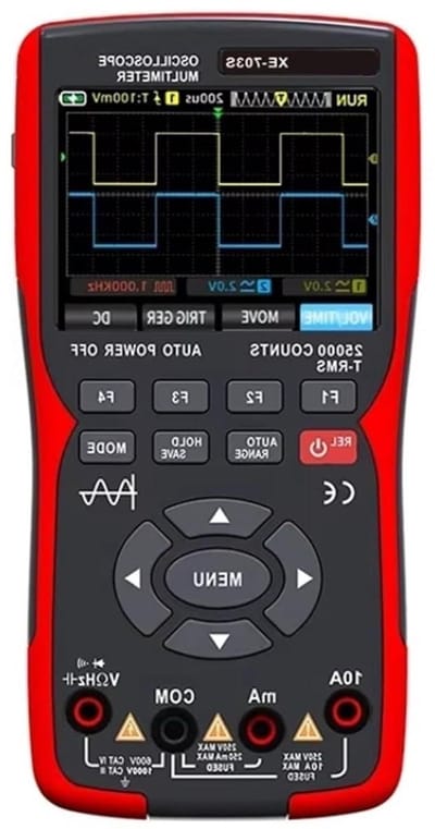 Oscilloscoop-multimeter, XE-703S Multifunctionele Oscilloscoop 2 Kanalen 50 MHz 280 MS Bemonsteringsfrequentie 3-in-1 Signaalgenerator Multimet, voor meting