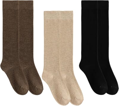 Dames Kniekousen Set van 3 Paar, Katoenen Gebreide Lange Sokken voor Boots, Antislip en Warm