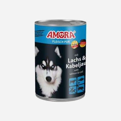 AMORA Hondenvoer 6x400g - Zalm & Kabeljauw