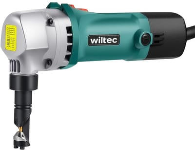 Wiltec electric nibbler 500 W, sheet shears up to 2.5 mm cutting depth, plate scissors with 360° rotating head, metal scissors for easy metalworking, sheet cutter for metal sheets