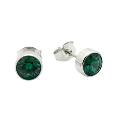 Aramat Jewels | Oorbellen | Groene Zirkonia Oorbellen RVS | | | |7mm | Staal | Kinderen, Volwassenen | Verkleurd niet