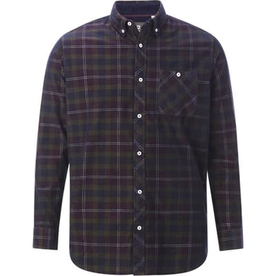 Jan Vanderstorm herren Corduroy Overhemd - 41/42 - donkerblauw - Plus Size