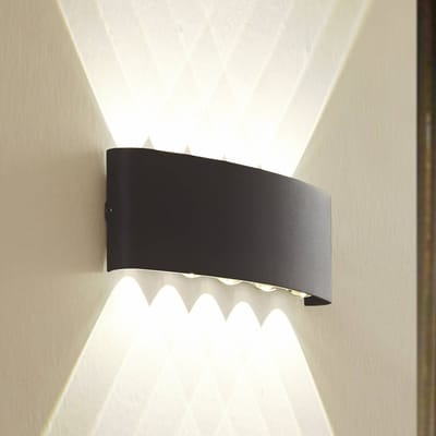 Lindby LED buiten wandlamp Ithan, 5-lamps, antraciet, 27 cm