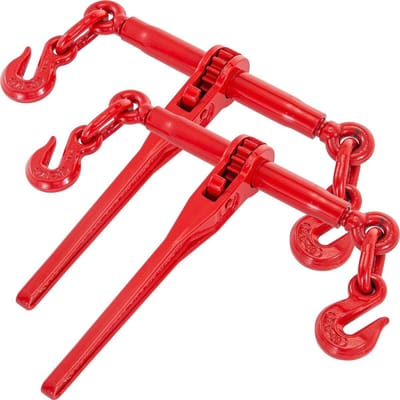 Kettingbinder 5/16-3/8, Ratel Spanband 6600lbs Capaciteit, Ratel Spanband met G70 Haken, Verstelbare Lengte, Ratel Kettingbinder voor Vastzetten