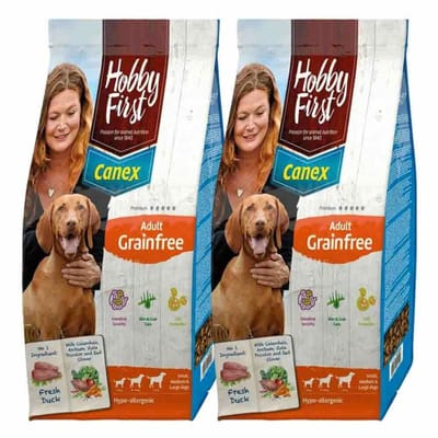 HobbyFirst Canex Hondenvoer Adult Graanvrij Eend - 2 x 12 kg - Voordeelverpakking
