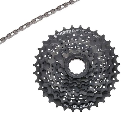 Shimano HG31 11-30T 8speed cassette + 116l 8s Ketting - Geschikt voor 8, 16 of 24 versnellingen