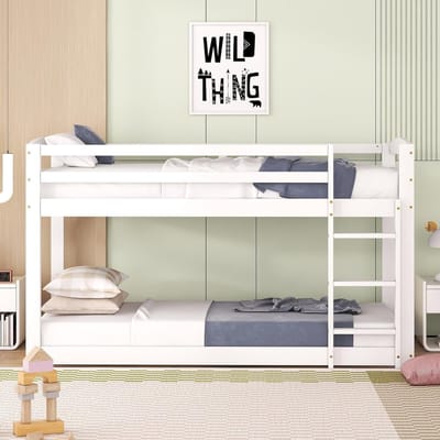 Stapelbed Kinderen - Kinderbed Tienerbed - Slaapruimte Delen - Massief Grenen Frame - 90 x 200 cm - Grijs