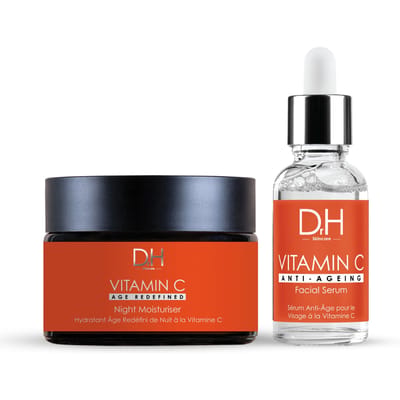 Dr H Anti-aging gezichtsserum met vitamine C 30 ml + anti-aging nachtcrème met vitamine C 60 ml