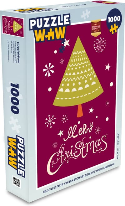 Puzzel Kerstboom - Sneeuw - Kerst - Merry christmas - Legpuzzel - Puzzel 1000 stukjes volwassenen - Kerst - Cadeau - Kerstcadeau voor mannen, vrouwen en kinderen