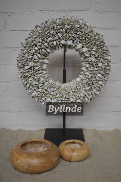 Couronne - Krans Ø 30cm Bakuli / beukennootjes - Zand / Sand Stone - Krans beukennootjes 30 cm.