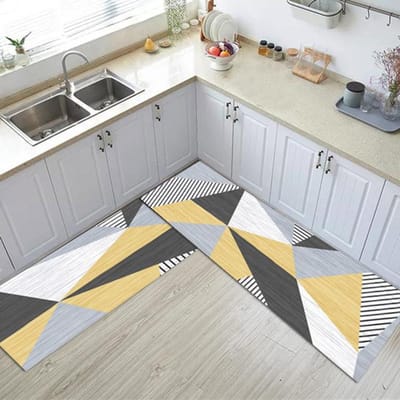 Moderne eenvoudige keukenmat 3D-geprint antislip vloerkleed badkamer deurmat hal tapijt woondecoratie balkon lange strook matten 40cmx60cm 1PC gray