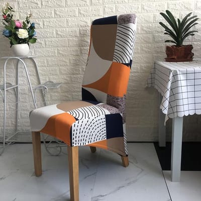 Housse de chaise universelle à dossier haut et haute élasticité, en Jacquard, taille M et Xl, pour salle à manger, cuisine, bureau, maison, flanelle de maïs XL Size (60-75cm)