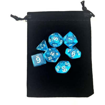 Met Tas 7 Delen Dnd Polyhedrale Dobbelstenen Set Voor Tafelblad Bordspellen Rpg Dobbelstenen D4 D6 D8 D10 D% D12 D20 Heldere Transparante Dobbelstenen 10 Kleuren
