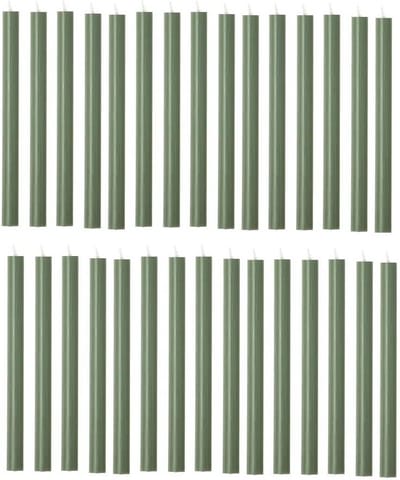 Rustik Lys chique lange dinerkaarsen pak van 30 stuks 2.1 x 30 cm kleur Oliegroen