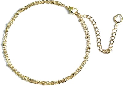 Elegante Gouden Enkelband voor Vrouwen - Meerdere Lagen, Waterdicht en Verstelbaar - Perfecte Sieraden Cadeau voor Meisjes en Vrouwen in Luxe Zwart Geschenkdoos