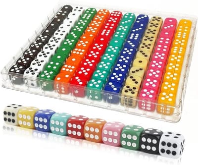 Dobbelstenen Set - Spel Dobbelstenen - Bordspellen Spelen - Ondoorzichtige Acryl Dobbelstenen - 100 stuks 16 mm - 10 Kleuren