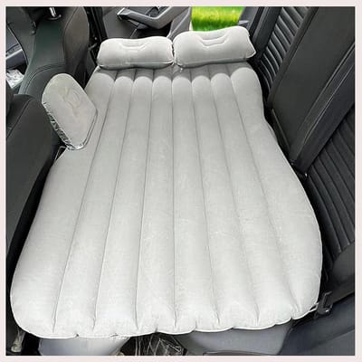 Auto Luchtbed - Reisbed Matras - Comfortabel Reizen - Innovatieve Beschermingsbarrière - 138 cm Breed - Grijs