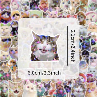 1050 100200 Stuks Grappige Kat Stickers Cartoon Schattige Decals Speelgoed Scrapbook Telefoon Koffer Laptop Waterdicht Graffiti Kind Sticker Cadeau
