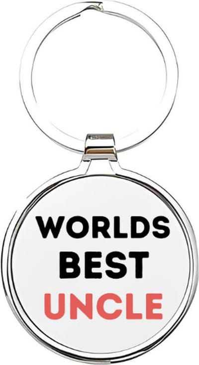 Akyol - worlds best uncle Sleutelhanger - Oom - de leukste oom - oom - familie - uncle - babyshower - cadeau voor de leukste oom - verjaardagscadeau - kraamcadeau - cadeau voor een familielid - 4 x 7,5 CM