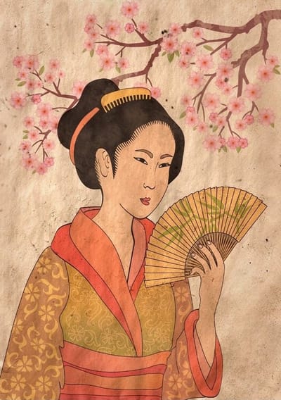 *SALE - Geisha (REVERSED)- Mint by Michelle decoupage papier A1