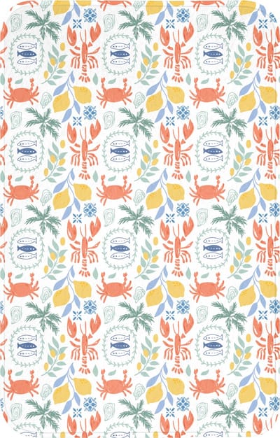 WC mat 50x80 cm - Antislip - Patroon - Wit - Illustraties - Mediterraans - Toiletmat - Vloermat - Douchemat - Toilet tapijt - Toiletmatten