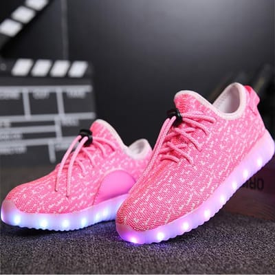 Led-oplichtende schoenen Casual verlichting Sneakers Mannen Lichtgevende schoenen voor vrouwen Man USB-oplader Gloeiende sneakers Verlicht 45 roze
