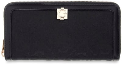 GUESS portemonnee Audrey Logo SLG Zip Around Wallet Black Logo zwart