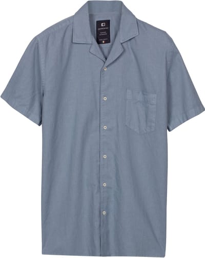 Giordano – Capri – Heren – Korte mouwen – Katoen/Linnen - Overhemd – Blauw – 616002-64