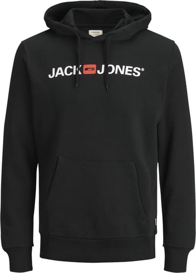 Jack & Jones Trui met capuchon - JJECORP OLD LOGO HOODED JUMPER NOOS - S tot XXL - voor Mannen - zwart