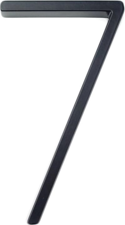 Huisnummer 7 - Zwevend Huisnummer - Zwart - nr. 7 - modern - 125mm