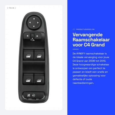 Dailygoods - Vervangende Raamschakelaar voor C4 Grand 2006-2013 - Hoogwaardige Kwaliteit