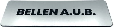 Deurbordje met tekst Bellen A.U.B. - Formaat 150 x 50 mm x 1,6 mm - Incl. plakstrip | Geborstelde RVS-look toplaag | Gratis Verzending | Decoporta