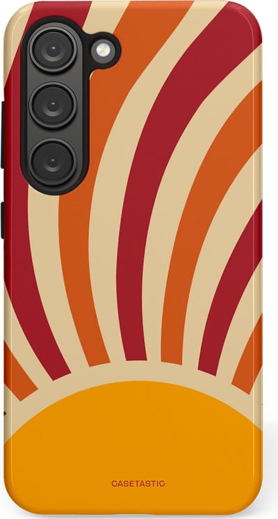 Casetastic Hoesje Geschikt voor Samsung S23 - Stijlvolle Beschermende Duo-layer Case - Retro zomer