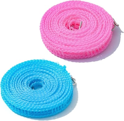 Verlengbare en Winddichte Camping Waslijn voor Buiten, 2 Stuks, Ideaal voor Reizen en Outdoor Activiteiten (5m)