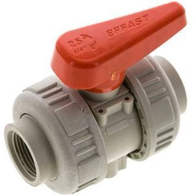 PP-H 2-weg Kogelkraan Dubbele Wartel Rp 3/4'' EPDM