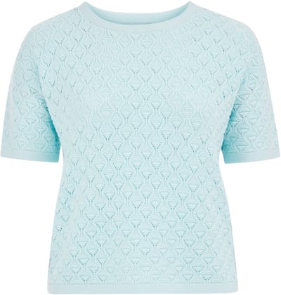 WE Fashion Dames gebreide trui met open structuur - Curve
