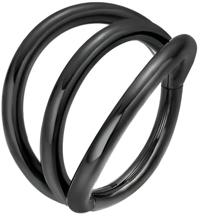 Dailygoods- Neusring Opklapbaar - Septumring - Dubbele Ring - Kraakbeenpiercing - Roestvrij Staal 316 - Diameter 8 mm - Piercing