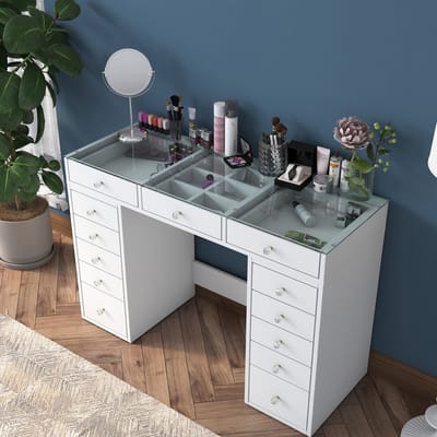 Asir - Make-uptafel - Wit – 120 x 44,5 x 79,8 cm