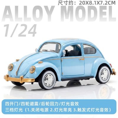 1:24 Kevers Klassieke Auto Simulatie Diecast Metaallegering Modelauto Geluid Licht Pull-Back Verzamelspeelgoed Cadeaus