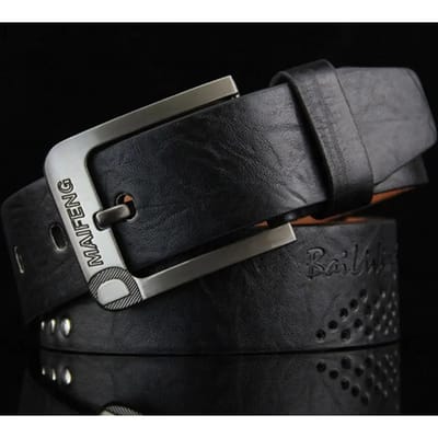 Echt Leer Herenriem Luxe Hoge Kwaliteit Klassieke Gesp Zakelijk Cowboy Vintage Tailleband Legering Riemen 110cm zwart