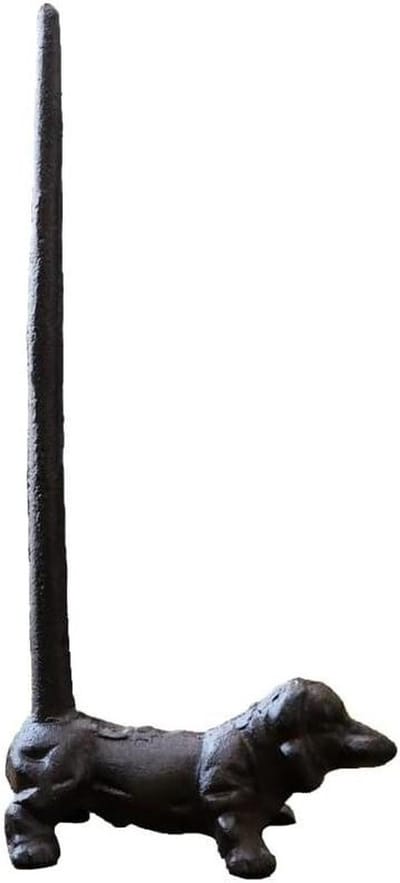 Keukenrolhouder - Handdoekhouder - Keuken Organiseren - Gietijzeren Design - 30.3cm Hoog - Zwart