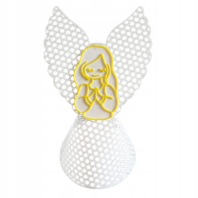 SMX Design Serie - Kersthanger - Engel - 3D-geprint - Wit en Geel
