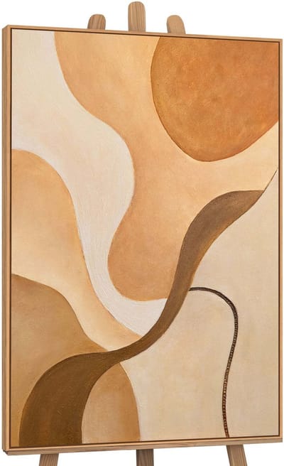 Canvas schilderij 120x80 cm handgeschilderd kromming van de horizon – YS-Art Gallery – Lijst: Hout – Luxe wanddecoratie