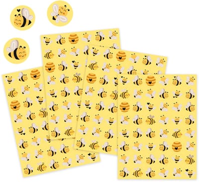 Bijen Stickers - 4 Stickervellen Bijtjes - 192 Zomer Stickers voor Knutselen
