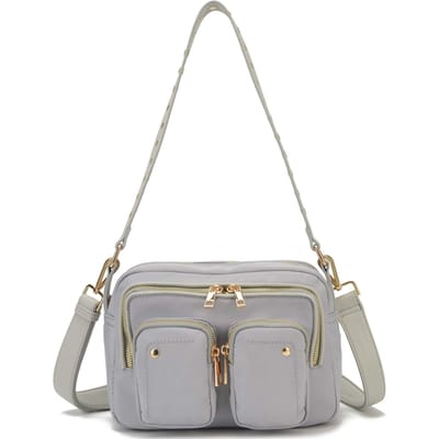 Núnoo Ellie Recycled Nylon Light Grey W. Gold Taglia: OS | Borse a tracolla Outlet | Donna | Grigio
