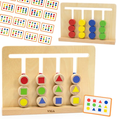 VIGA Montessori Kleur- en figuurpuzzelspel