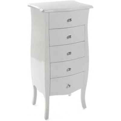 Commode haute laquée blanche 5 tiroirs CAGLIARI