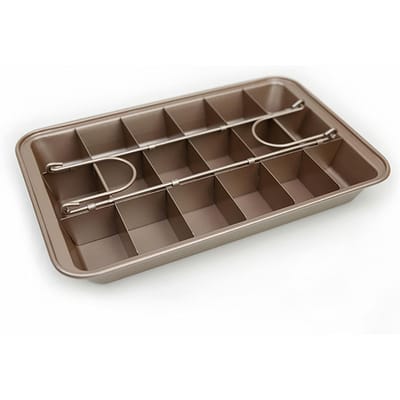 Verdeelde Brownie Pan Anti-aanbak Rechthoekige Koolstofstalen Brownie Bakplaat voor Bakgereedschap brown