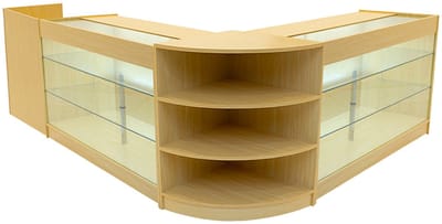 Astro led winkel toonbank set - esdoorn - 4-delig - melamine afwerking