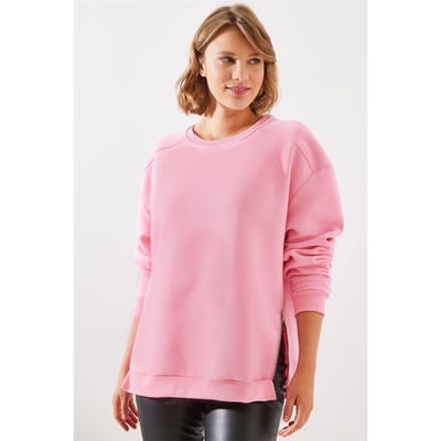 Crew Neck Rits Gedetailleerde Sweater